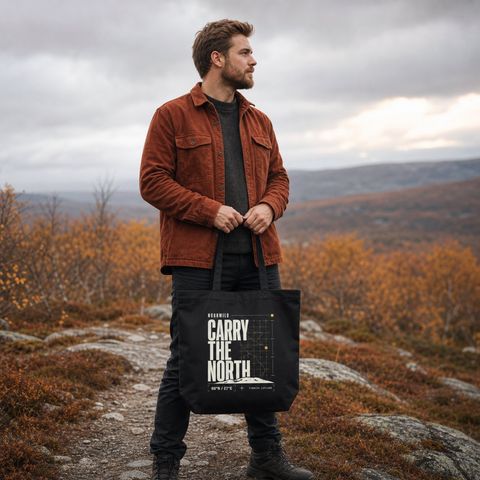 Carry the North, worn on a trail in the northern forest