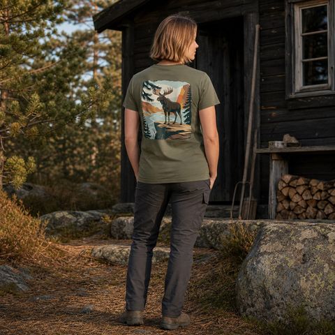 Majestic Moose, worn on a trail in the northern forest
