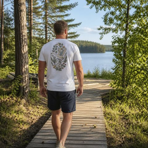 Swan in Flight, worn on a trail in the northern forest