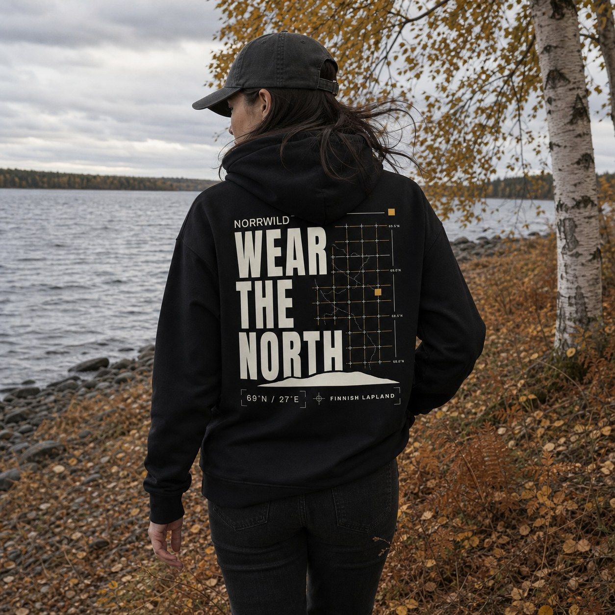 Wear the North Hoodie, worn outdoors in the north