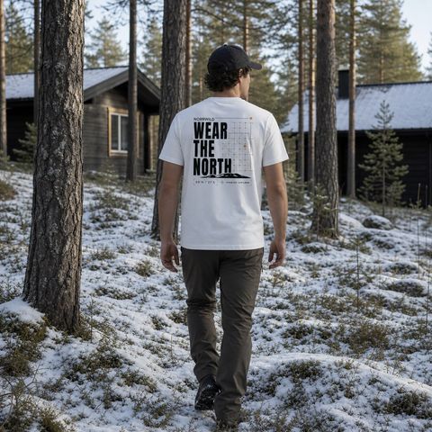 Wear the North, worn on a trail in the northern forest
